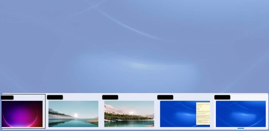 タスクビューを表示させた画像