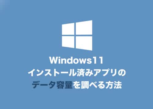 【Windows11】インストール済みのアプリのディスク容量を調べる方法